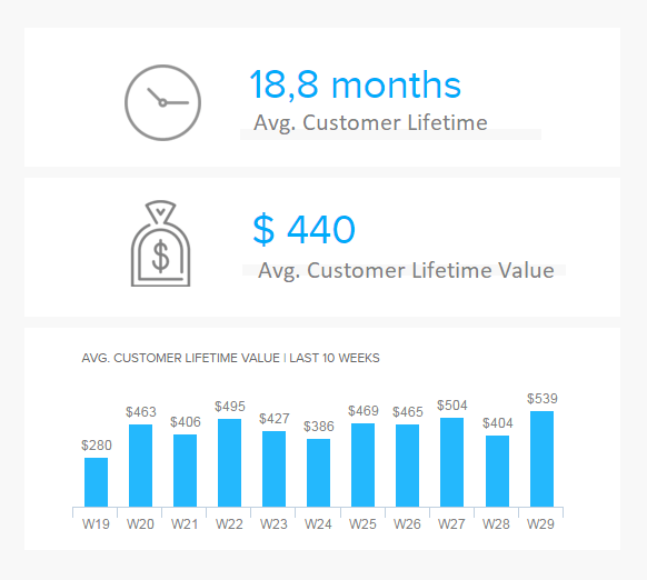 Datenvisualisierung einer wichtigen Vertriebskennzahl: Kundenwert (Customer Lifetime Value - CLV)