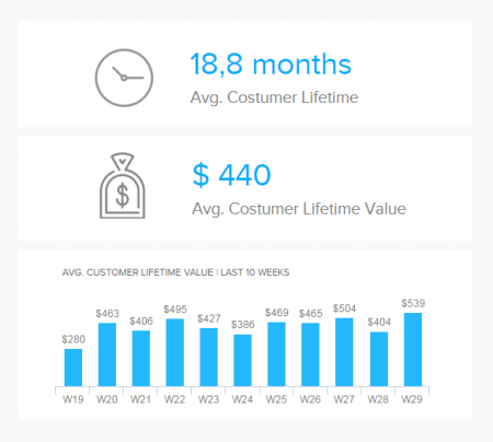 the Customer Lifetime Value is a KPI goal that represents the amount of money you would like/forecast to make on the period of time that your relationship lasts with that customer