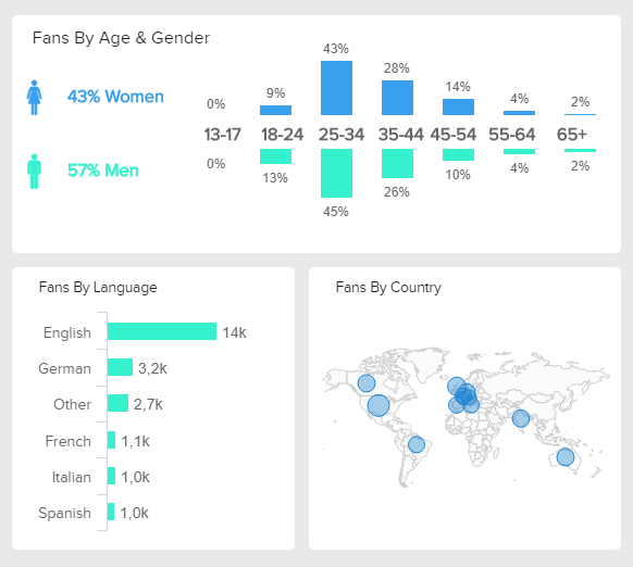 visual Facebook KPI example for follower demographics
