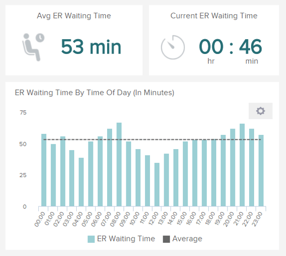 data visualizations illustrating the emergency room wait time