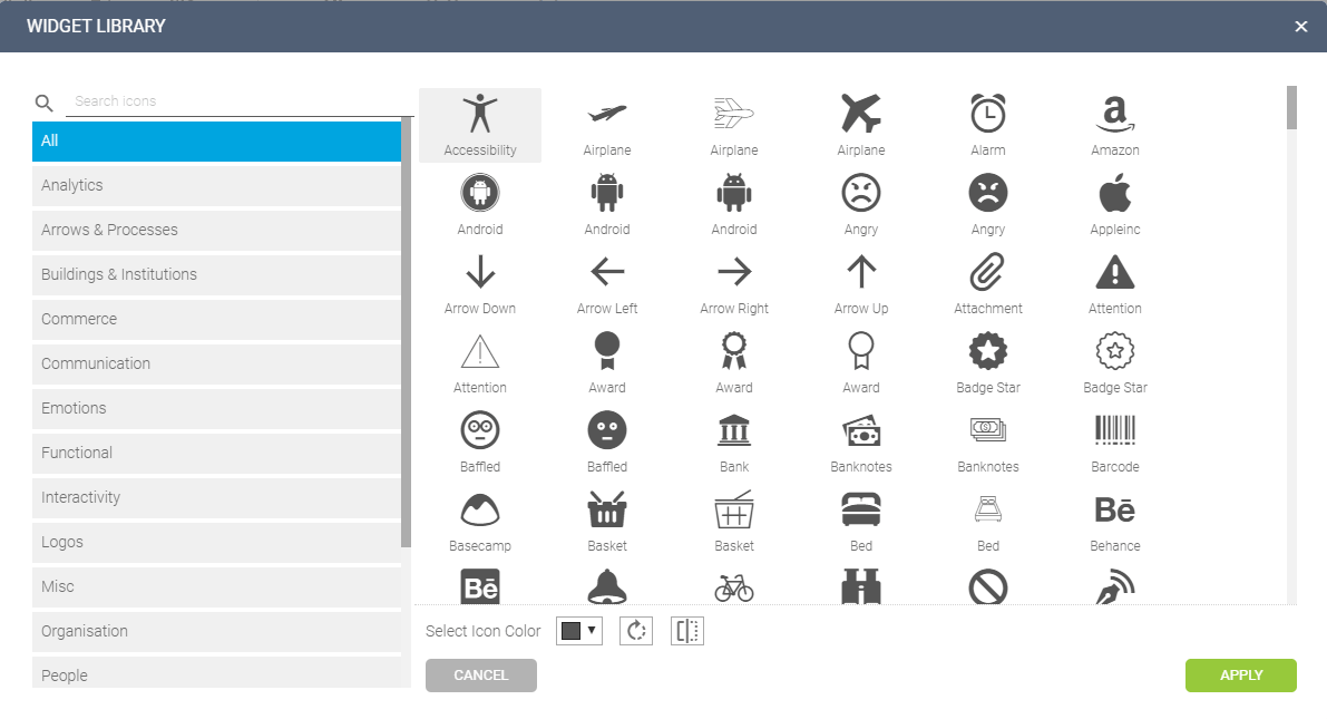 example of a built-in icon library