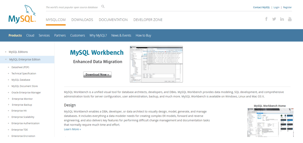 SQL consoles example: Mysql Workbench