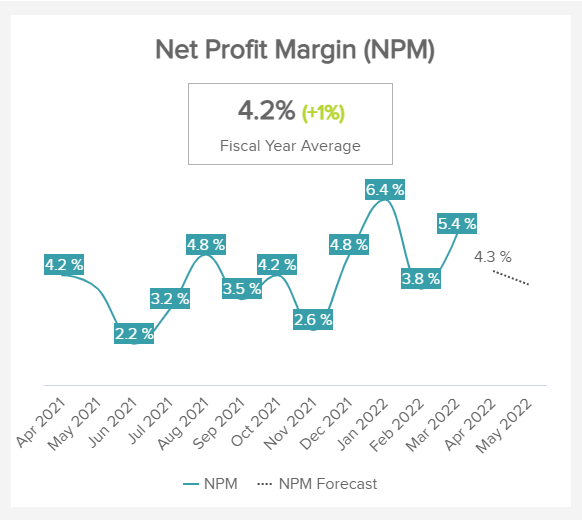 The net profit margin as an example of a CEO KPI 