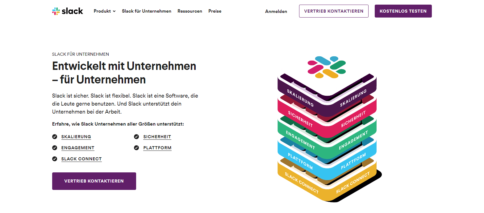 Einer der besten Enterprise Messenger: Slack