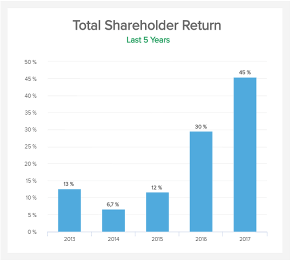 data visualization of the total shareholder return